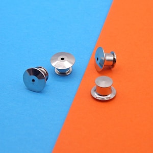 Silver Locking Pin Backs - Secure Pin Locks Set 3 5 10 pcs - No Tools Needed - Gold Metal Pin Keepers For Bags - Spare Enamel Pin Backs