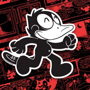 Felix the Platypus Cartoon Vinyl Sticker - Waterproof Decal Classic 1920s Old School Rubber hose style animation Vintage Parody nostalgic