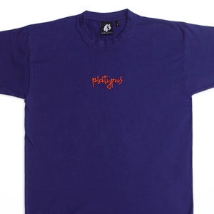 Platypus Embroidered Logo Unisex Purple T-Shirt - Independent brand - Cool mens womens urban rave streetwear - alternative designer clothing