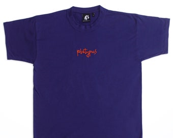 Platypus Embroidered Logo Unisex Purple T-Shirt - Independent brand - Cool mens womens urban rave streetwear - alternative designer clothing