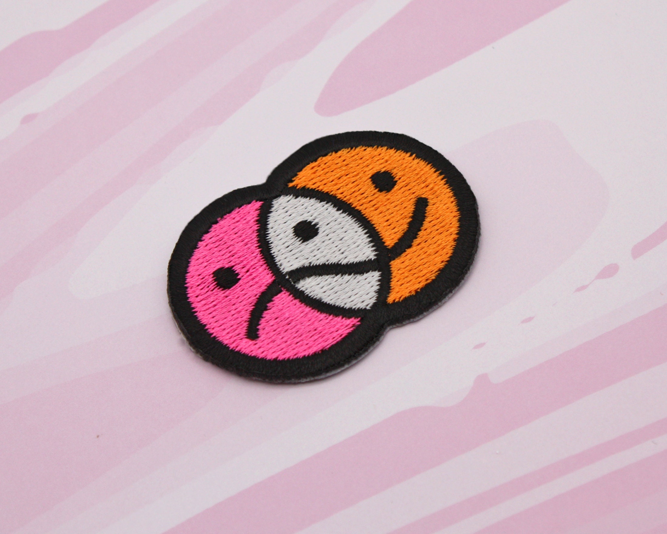 Mini Neon Happy Sad Face Iron-on Patch - Trippy 90s Acid Y2K Cute Rave ...