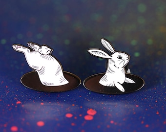 Down the rabbit hole, and back up again! Enter the wormhole - Hard enamel pin set