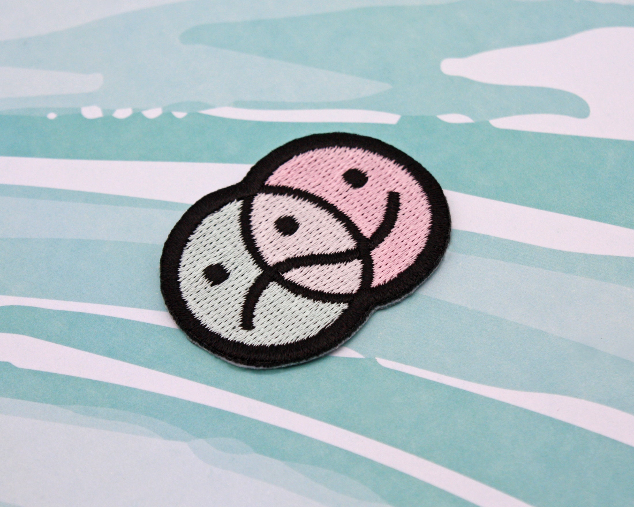Mini Neon Happy Sad Face Iron-on Patch - Trippy 90s Acid Y2K Cute Rave ...