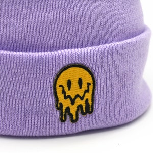 Drippy Smiley Face Beanie Hat Unisex Pastel Trippy 90s Acid | Etsy UK