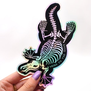 Holographic Foil Platypus Skeleton Sticker XL - Weird to the bone Designer Metallic Vinyl Animals Waterproof Decal laptop car skateboard