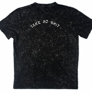 Grunge Acid Wash Do No Harm \ Take No Shit Embroidered Slogan Tee - Handmade Alternative Unisex Streetwear Clothing Punk Fashion Mens Womens image 4