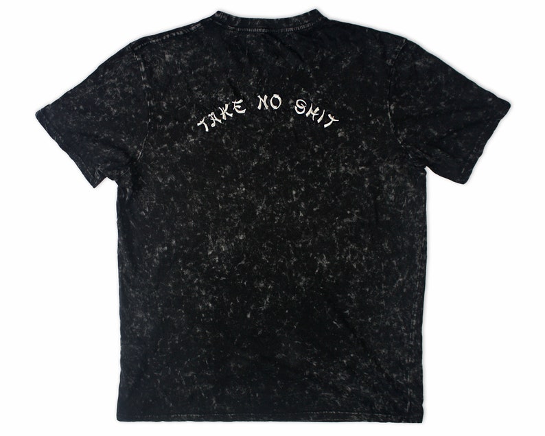 Grunge Acid Wash Do No Harm \ Take No Shit Embroidered Slogan Tee - Handmade Alternative Unisex Streetwear Clothing Punk Fashion Mens Womens image 4
