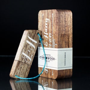 Handgemachter personalisierter Holz USB Stick mit Box - Mahagoni - 16GB/32GB - Custom USB