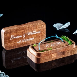 Personalized Mahogany Wooden USB Box, 16GB/32GB 3.0 Flash Drive, Engraved Wedding Photo Flash Drive Box with Moss, Photographer Supplies