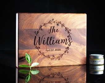 Personalized Mahogany Cutting Board, Custom Handmade Wooden Charcuterie, Cheese Board Anniversary Wedding Gift for Mom
