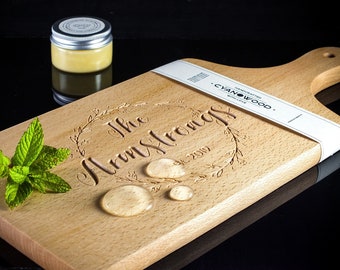 Cutting Board Personalized, Wax Polish , Engraved Family Name, Custom Handmade Wooden Charcuterie, Cheese Board Wedding Gift, Gifts for Mom