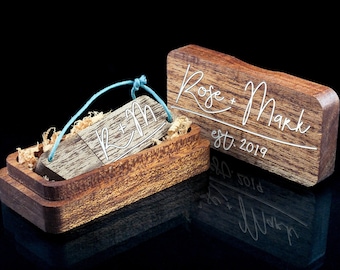 Handmade personalized wooden USB Flash Drive with box - Mahogany- 16GB/32GB - Custom USB Stick - Wedding usb