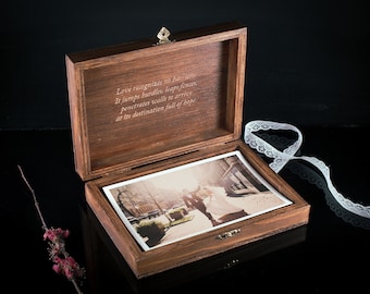 Handmade Wooden 4x6 Photo Box USB,32GB 64GB 128GB, Wedding Memory Box, Custom Photography Presentation Box, Personalized Engrave Flash Drive
