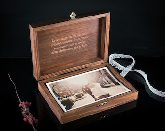 Handmade Wooden 5x7 Photo Box USB,32GB 64GB 128GB Wedding Memory Box, Custom Photography Presentation Box, Personalized Engrave Flash Drive