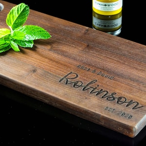 Walnut Personalized Cutting Board, Custom Handmade Wooden Charcuterie , Cheese Board Wedding Gift for Him