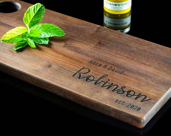 Walnut Personalized Cutting Board, Custom Handmade Wooden Charcuterie , Cheese Board Wedding Gift for Him