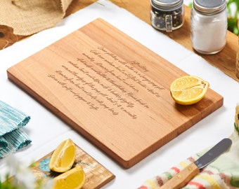 Recipe Cutting Board Personalized, Engraved Handwritten Recipe Cutting Board, Housewarming Gift for Mom, Grandma Gift, Family Recipe