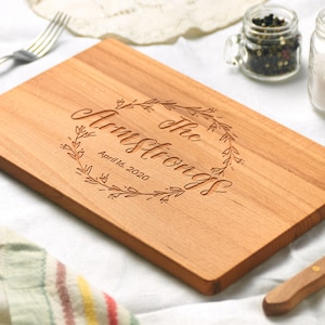 Personalized Cutting Board, Custom Handmade Wooden Charcuterie, Cheese Board Anniversary Wedding Gift for Mom