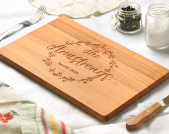Personalized Cutting Board, Custom Handmade Wooden Charcuterie, Cheese Board Anniversary Wedding Gift for Mom