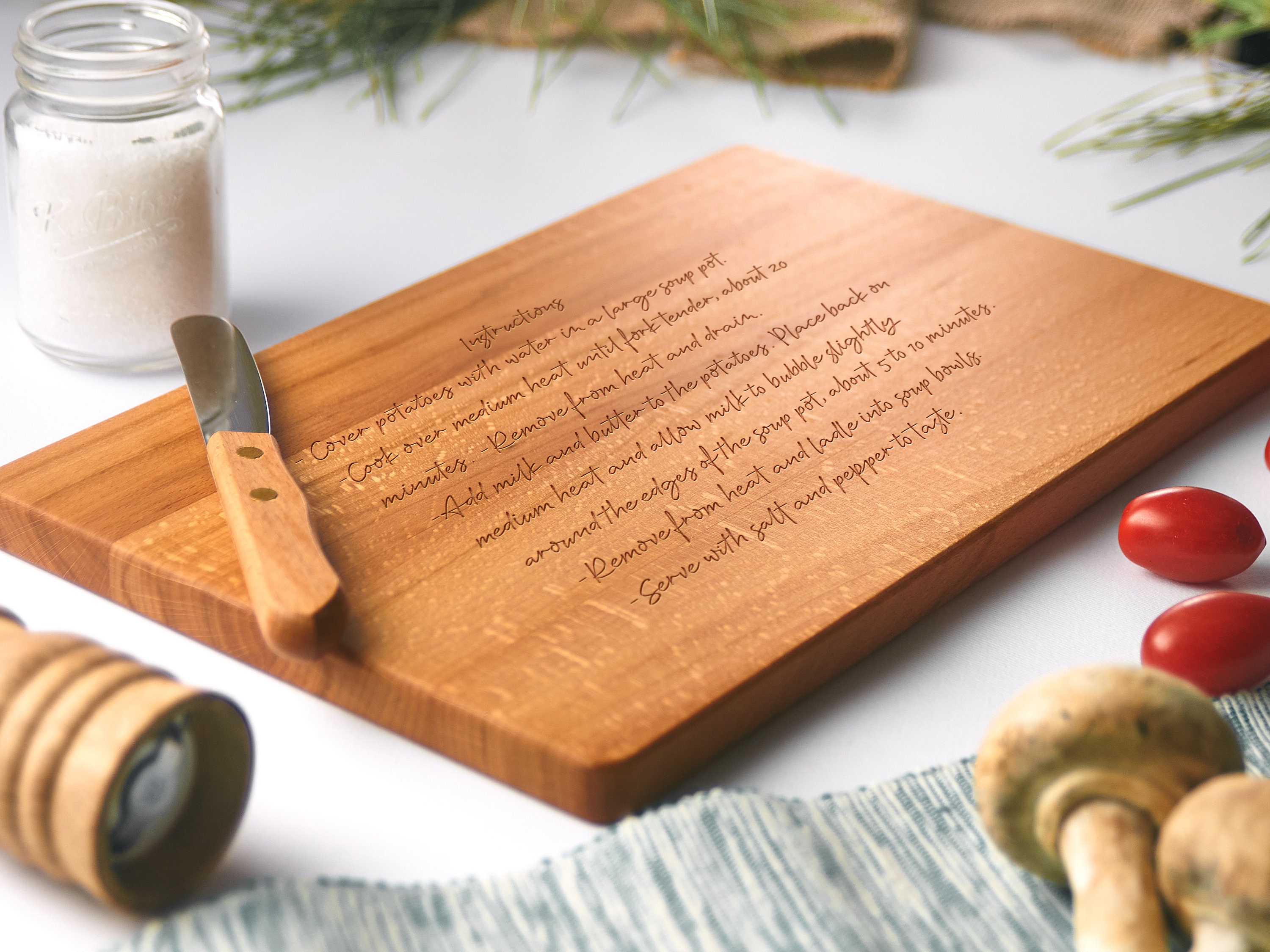 Recipe Cutting Board Personalized Engraved Handwritten Recipe Etsy