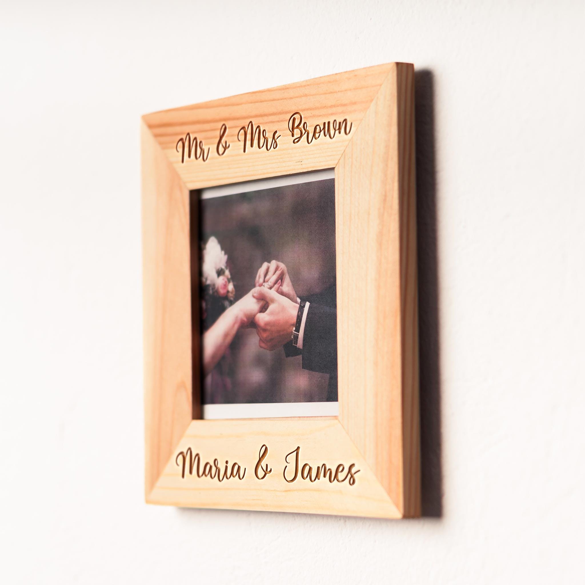 Personalized Wooden Square Wall Frame - Customizable Rustic Decor for ...