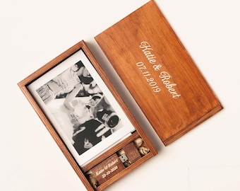Handmade Wooden 4x6 Photo Box USB,32GB 64GB 128GB, Wedding Memory Box, Custom Photography Presentation Box, Personalized Engrave Flash Drive
