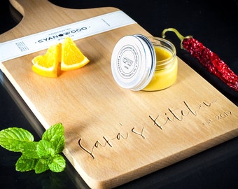 Personalized Cutting Board - Wax Polish - Engraved Chopping Board - Custom Handmade Wooden Charcuterie - Cheese Board