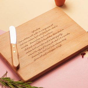 Cutting Board with Recipe Engraved, Personalized Handwritten Recipe Cutting Board, Housewarming Gift for Mom, Grandma Gift, Family Recipe