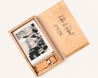 Handmade Wooden 4x6 Photo Box USB 32GB 64GB 128GB, Wedding Memory Box, Custom Photography Presentation Box, Personalized Engrave Flash Drive