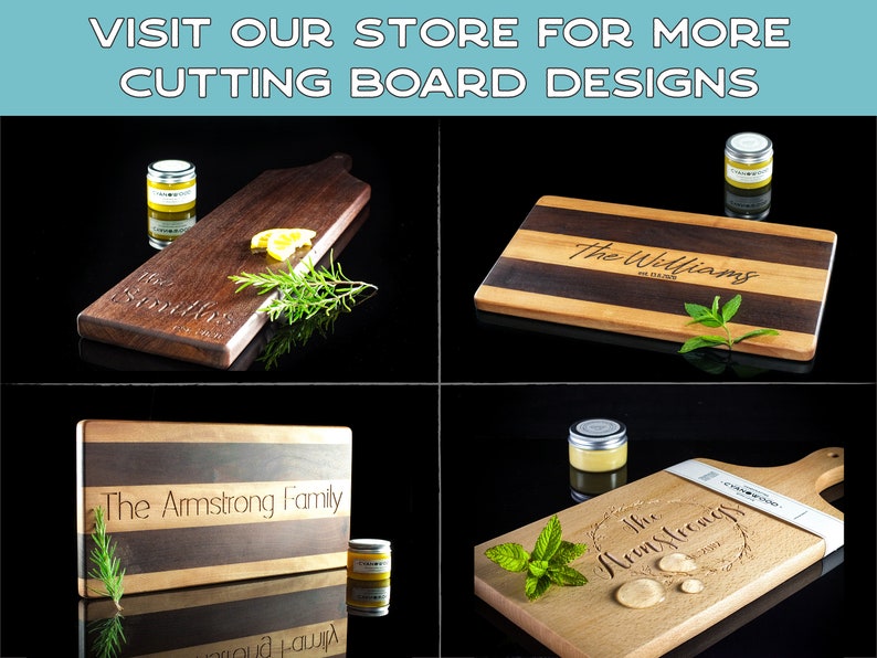 Personalized Cutting Board Wax Polish Engraved Couple Names Custom Handmade Wooden Cheese Board image 6