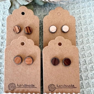 Wooden earring - in setting: walnut, maple, cherry...