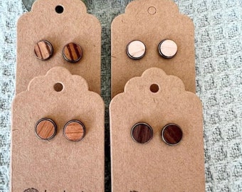 Wooden earring - in socket: walnut, maple, cherry...