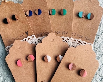 WOODEN JOY - Holz Ohrring aus Kunstharz (Epoxidharz)