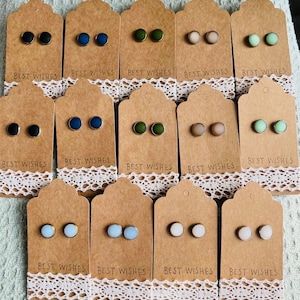 JOY - Colored earring in bronze, silver (stainless steel) or gold (24k coated) setting