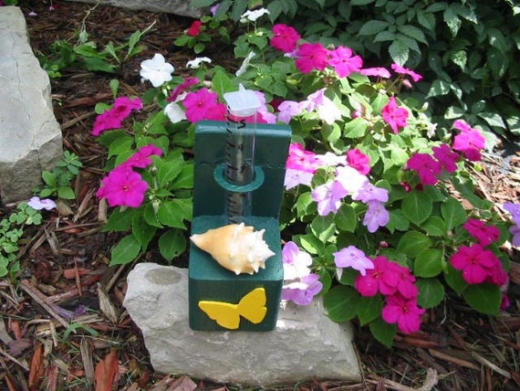 Rain Gauge Decorative Rain Guage With Yellow Butterfly Sea Etsy