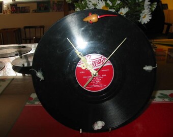 Vinyl Wall Clock - Vintage / Recycled 10&quot; - 78 rpm vintage record clock new