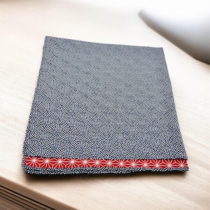 Furoshiki S 50 Kyoto komon Samehada Asanoha Blu Rosso/Panno Furoshiki/panno regalo/imballaggio sostenibile/Zerowaste/Amore giapponese/Tradizione giapponese