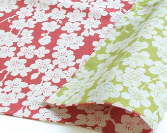 Furoshiki L 104 Isa monyo Reversible Sakura Rosa-Grün/ Furoshikituch/ Geschenktücher/Furoshikiwrapping/Nachhaltigverpacken/Kirschblüte japan