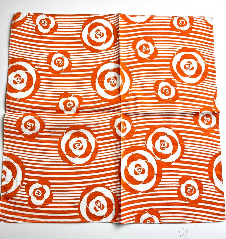 Furoshiki S Isamonyo Tsubaki Orange Bleu/Tissu Furoshiki/Tissu cadeau/Emballage durable/Zerowaste Noël/Japan Love/Camélia japonais image 7