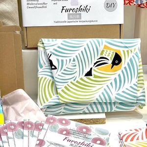 Zestaw Furoshiki DIY / torba Furoshiki / zrównoważone opakowanie prezentowe / zestaw zrób to sam / zestaw upominkowy / ekologiczny prezent na Boże Narodzenie