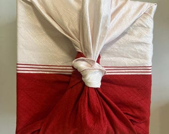 Furoshiki M 70 Haretsutsumi Red and White / Japanese fabric / sustainable packaging / gift wrap / Kyoto Manufactory / love of Japan