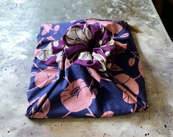 Furoshiki L 100 Kyoto Tsubaki Blue-Purple /Furoshiki cloth/gift cloth/sustainable packaging/Zerowaste Christmas/Japan love/Japan tradition