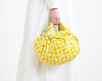 Furoshiki L 104 Isa monyo Reversible Shinme Neon Yellow Mint/ Furoshiki bag/ gift cloth/sustainable packaging/Japanese traditional cloth