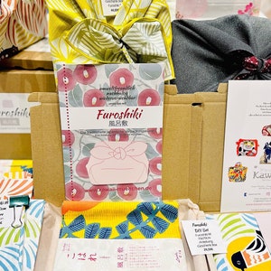 Furoshiki DIY Set / Furoshikitasche / nachhaltige Geschenkverpackung/ Do it yourself Set/ Geschenkset/ ökologische Weihnachtsgeschenk Bild 3