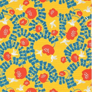 Furoshiki S 45 cohare Kolibri Gelb-Rot/ Nachhaltigverpackung / Verpackungstuch