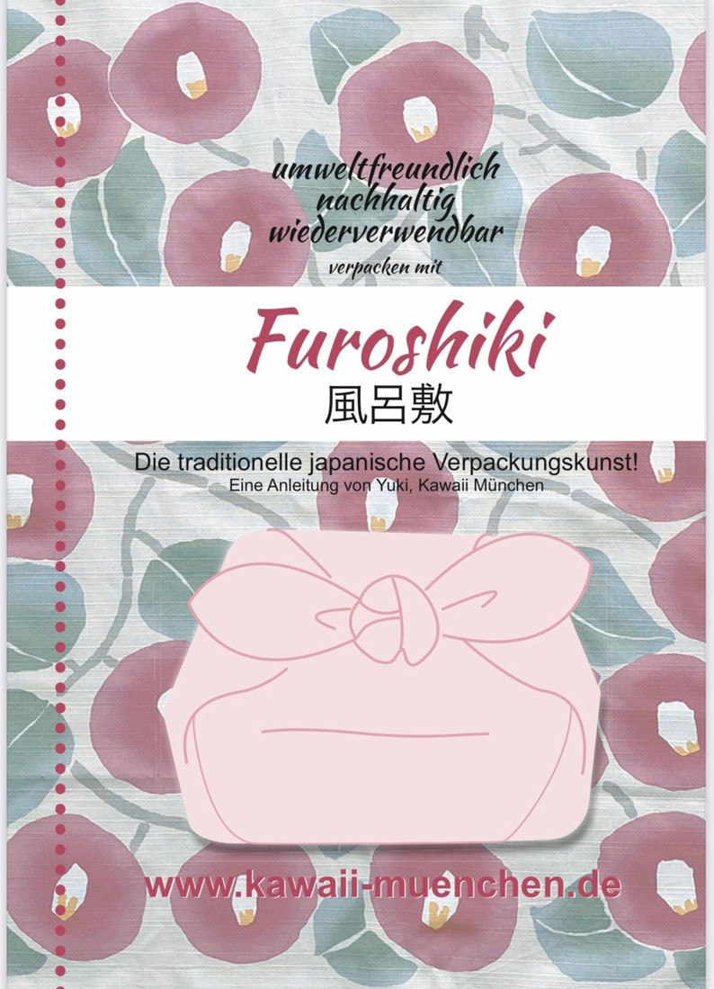 Furoshiki DIY Set / Furoshikitasche / nachhaltige Geschenkverpackung/ Do it yourself Set/ Geschenkset/ ökologische Weihnachtsgeschenk Bild 2