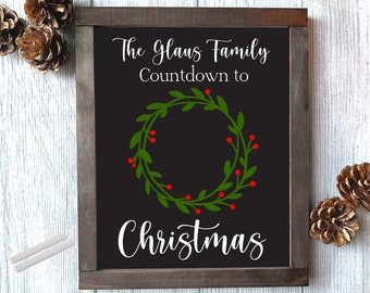 LARGE Days Until Christmas Wooden Sign, Christmas Countdown, Chalkboard Countdown, Christmas Sign, Christmas Home Decor, Farmhouse Christmas