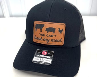 Can't Beat My Meat Hat, Richardson 112 Trucker Hat, Funny Hat, Gift for Man, Gift for Husband, Boyfriend gift, Trucker Hat for Dad