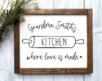 Custom Grandma's Kitchen Wooden Sign, Kitchen Decor, Kitchen Sign, Gift for Grandma, Mother's Day Gift, Gifts for Grandma, Gifts under 20
