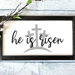He Is Risen Sign, Home Decor, Easter Sign, Farmhouse Decor, Rustic Wooden Sign, Easter Decor, Easter Wooden Sign, He Is Risen Decor